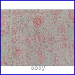 6'x9' Pink Hand Loomed Jacquard Wool and Art Silk All Over Design Rug R58599