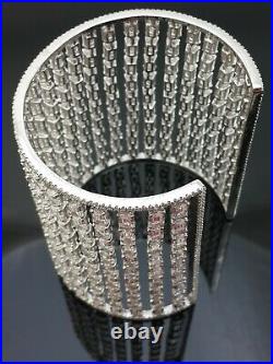 60mm Geometric Design Broad Cuff Bracelet Emerald-cut Sim Diamond Red Carpet New
