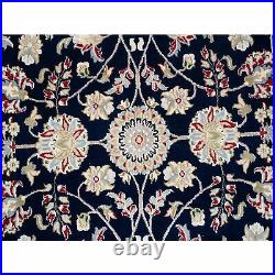 8'8x11'10 Nain All Over Design Wool and Silk 250 KPSI Hand Knotted Rug R62741