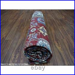 8'8x12' Red Afghan Super Kazak All Over Design Organic Wool Oriental Rug R54688