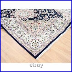 8'9x11'7 All Over Design Wool and Silk 250 KPSI Nain Hand Knotted Rug R62801