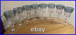 8 Lenox Swedish Lodge All Purpose Wine Crystal Glasses Tumblers NIB Blue Clear