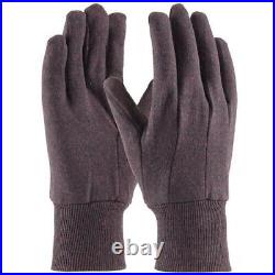 8 Oz Brown Cotton Jersey Knit Wrist Gardening All Purpose Clute Cut Work Gloves