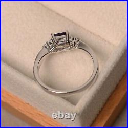 925 Sterling Silver Moissanite Studded Band Design Amethyst Ring For Women
