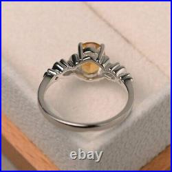 925 Sterling Silver Natural Oval Cut Citrine Ring Wedding/Engagement Her Design