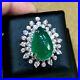 925-Sterling-Silver-Rings-Cubic-Zirconia-Green-Pear-Halo-Design-Women-Jewelry-01-eey