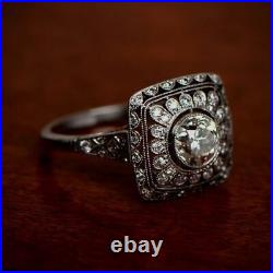 925 Sterling Silver Round-cut Floral Design White CZ Party Wear Womens Ring
