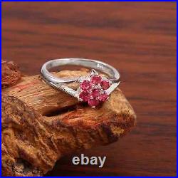 925 Sterling Silver Tourmaline Ring For Women Flour Design Jewelry Seven Stone