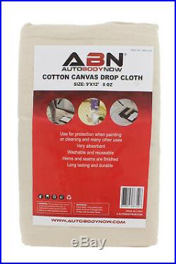 ABN Premium 9'x12' Foot Large Canvas Drop Cloth 6-Pack All Purpose Paint Shield