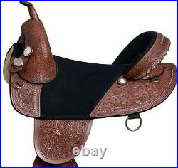 All /Carved Western Treeless leather Pleasure Reining 16 Saddle All Sizes