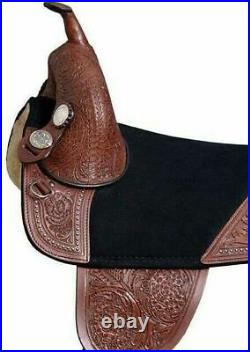 All /Carved Western Treeless leather Pleasure Reining 16 Saddle All Sizes