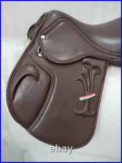 All Purpose Dark Brown English Leather Jumping Horse Riding Saddle