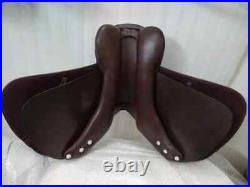 All Purpose Dark Brown English Leather Jumping Horse Riding Saddle