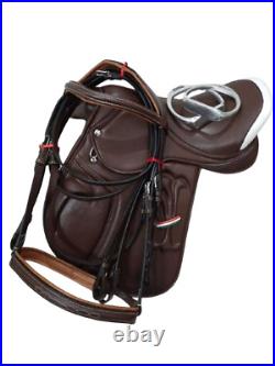 All Purpose Dark Brown Leather Jumping English Horse Riding Saddle