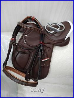 All Purpose Dark Brown Leather Jumping English Horse Riding Saddle