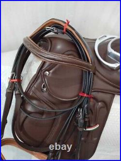 All Purpose Dark Brown Leather Jumping English Horse Riding Saddle