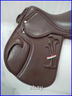 All Purpose Dark Brown Leather Jumping English Horse Riding Saddle