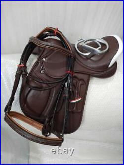 All Purpose Dark Brown Leather Jumping English Horse Riding Saddle With F/Ship