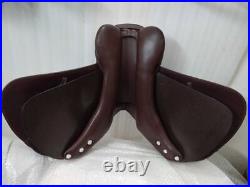 All Purpose Dark Brown Leather Jumping English Horse Riding Saddle With F/Ship