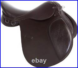All Purpose English Leather Horse Saddle Set Bridle REINS Leather Irons