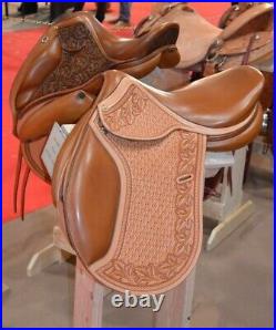 All Purpose English Professional Leather hand carved Saddle 12-18 inch