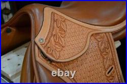 All Purpose English Professional Leather hand carved Saddle 12-18 inch