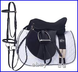 All Purpose English Saddle Only or Package Synthetic Blk or Brwn Reg Wide