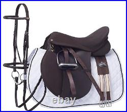 All Purpose English Saddle Only or Package Synthetic Blk or Brwn Reg Wide