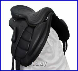 All Purpose Freemax Leather Black Horse Riding Saddle With Complete Accessories