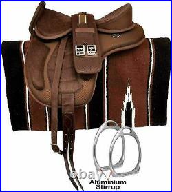 All Purpose Freemax Synthetic English Horse Tack Saddle With Handle + Navajo Pad