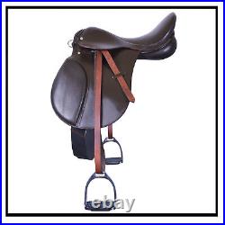 All Purpose Jumping English Leather Saddle Horse Saddle Brown G692