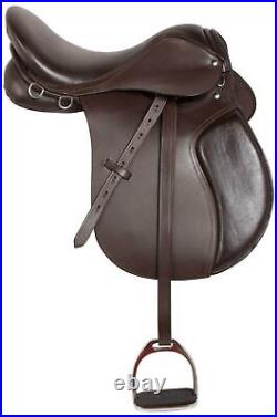 All Purpose Leather English Horse Riding Saddle With Stirrups 15'' F/ship