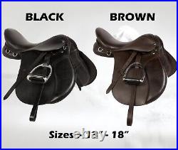 All Purpose Leather English Horse Saddle Tack 13 14 15 16 17 18 Brown Black New