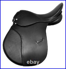 All Purpose Premium Leather Jumping English Riding Horse Saddle Tack 14-18 inch