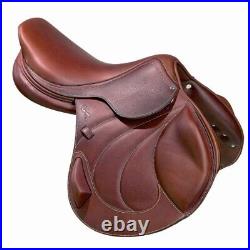 All Purpose Premium Leather Jumping English Riding Horse Saddle Tack Color Brown