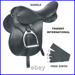 All Purpose Premium Leather Jumping English Riding Horse Saddle Tack Size 10-18