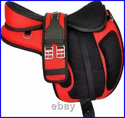 All Purpose Treeless Freemax Synthetic Red Saddle Size 14-15 For Horse