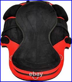All Purpose Treeless Freemax Synthetic Red Saddle Size 14-15 For Horse