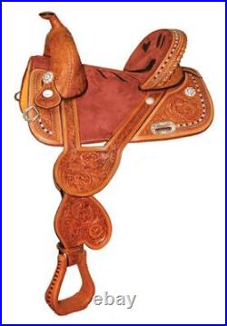 All/Western Treeless leather Pleasure Reining 16 Saddle All Sizes