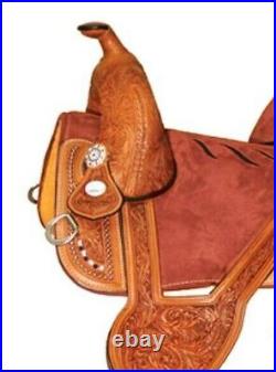 All/Western Treeless leather Pleasure Reining 16 Saddle All Sizes
