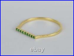 Amazing Design Beautiful Ring Solid 10k Yellow Gold Handmade Ring Emerald Ring