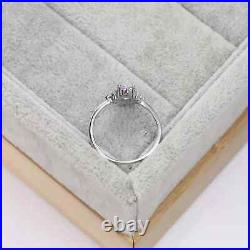 Art Deco Amethyst Ring For Her Moissanite Studded White Gold 14K Solid Design