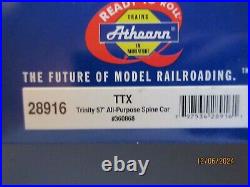 Athearn 28918 HO Scale TTX Trinity 57' All-Purpose Spine Car New