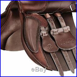 Bates All Purpose 17.5 Brown Leather English Horse Saddle with Cair