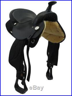 Big Horn Synthetic Cordura Arabian 16.5 Black High Withers Saddle A00283 NEW