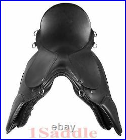 Black Premium English Leather Jumping All Purpose Saddle Tack Set 15 16 17 18