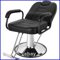 Black Reclining All Purpose Hydraulic Barber Chair Salon Beauty Spa 360° Styling