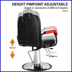 Black+Red All Purpose Hydraulic Reclining Barber Chair Salon Beauty Stylist