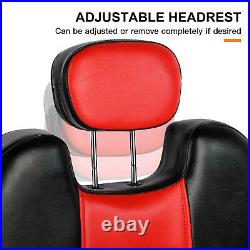 Black+Red All Purpose Hydraulic Reclining Barber Chair Salon Beauty Stylist