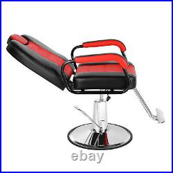 Black+Red All Purpose Hydraulic Reclining Barber Chair Salon Beauty Stylist